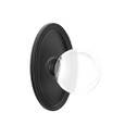 Bristol Crystal knob with Oval rosette in Flat Black