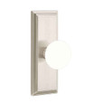 Emtek Emtek 8135 Porcelain Knobset with Wilshire 7" Non-Keyed Sideplate Lockset, Passage Set EMTEK-8135-PORCELAIN-KNOBS