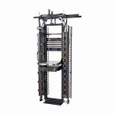 B-Line Eaton series open racks, Steel, Telco gray powder coat, 48 mounting spaces, Top angle style, Network bay open duct rack, ASTM A1011SS