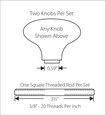 Emtek Emtek Porcelain Knobs with Threaded Rod (Two Knobs Per Set) EMTEK-8000-PORCELAIN