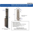 Emtek 4822 Arts & Crafts Full Length Double Cylinder Entrance Handleset - Brass Tubular