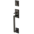 Emtek Emtek 450421 Rustic Modern Rectangular Sectional Entrance Handleset - Sandcast Bronze Tubular - Dummy EMTEK-450421