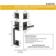 Emtek Emtek 450421 Rustic Modern Rectangular Sectional Entrance Handleset - Sandcast Bronze Tubular - Dummy EMTEK-450421