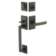 Emtek Emtek 450421 Rustic Modern Rectangular Sectional Entrance Handleset - Sandcast Bronze Tubular - Dummy EMTEK-450421