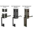 Emtek Emtek 452522 Rustic Modern Rectangular Monolithic Entrance Handleset - Sandcast Bronze Tubular - Double Cylinder EMTEK-452522