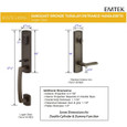 Emtek 452822 Logan Entrance Handleset - Sandcast Bronze Tubular - Double Cylinder