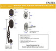 Emtek 460212 Sectional with Lafayette Grip Entrance Handleset - Wrought Steel Tubular - Dummy