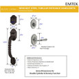 Emtek 460222 Sectional with San Carlos Grip Entrance Handleset - Wrought Steel Tubular - Dummy