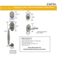 Emtek Emtek 460232 Sectional with Normandy Grip Entrance Handleset - Wrought Steel Tubular - Dummy EMTEK-460232