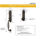 Emtek Emtek 460111 Monolithic with Lafayette Grip Entrance Handleset - Wrought Steel Tubular - Dummy EMTEK-460111