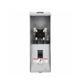 B-Line 2M2RP F Eaton series meter breakers, 200 A, Single meter position, Ring type, 3R, Overhead, ANSI 61 gray painted, AW Hub, 010 kAIC, #6 - 250 MCM, MCB, (1) 200 A, 2P, Galvanized, Flush mount, 4 jaws, 3 wires, 1 phase, 1Ø/3W, 120/240 V