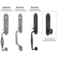 Emtek Emtek 462121 Monolithic with San Carlos Grip Entrance Handleset - Wrought Steel Tubular - Double Cylinder EMTEK-462121