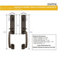 Emtek 454828 Logan Grip by Grip Entrance Handleset - Sandcast Bronze Tubular - Double Cylinder