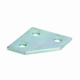 B-Line B135GRN Eaton series strut fittings and accessories, 3.5" Height, 3.5" Length, 1.62" Width, .765lbs, Steel, Flat three hole corner gusset plate, Thickness 1/4 in, DURA GREEN