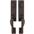 Emtek 454515 Rectangular Monolithic Grip by Grip Entrance Handleset - Sandcast Bronze Tubular - Double Cylinder