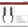 Emtek 474222 Octagon Grip by Grip Entrance Handleset - Lost Wax Cast Bronze Tubular - Double Cylinder