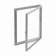 B-Line HWK1212 Eaton series window and door kit, NEMA 12, ANSI 61 gray polyester powder coated, Provides a clear view of mounted components, Polycarbonate, Window and door kit accessories, 12" X 12" hinged window kits