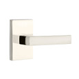 Dumont Brass Lever with Modern Rectangular Rosette in Polished Nickel PVD Finish