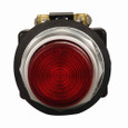 Eaton HT8GBRBF3 HT800 pushbutton, 30.5 mm, Watertight/Oiltight, Illuminated pushbutton, NEMA 3, 3R, 4, 4X, 12 and 13, Momentary, Extended, LED, full voltage light unit, 1NC, Red lens, 24 Vac/dc, Chrome bezel, Plastic