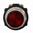 Eaton HT8GDRV7 30.5 mm Watertight/Oiltight Pushbutton, Extended, Red Actuator, Chrome bezel, Illuminated, Red lens, Incandescent, full voltage, 120 Vac/Vdc Light Unit, Momentary, Plastic, Guarded, HT800 Series