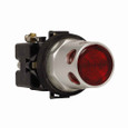 Eaton HT8GDRABF7 30.5 mm Watertight/Oiltight Pushbutton, Extended, Red Actuator, Chrome bezel, 1NO-1NC, Illuminated, Red lens, LED, full voltage, 120 Vac/Vdc Light Unit, Momentary, Plastic, Guarded, HT800 Series