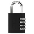 ABUS 158/45 KC Resettable 4-Digit Combination Padlock with Key, Black Color
