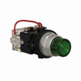 Eaton HT8GTRT1 HT800 pushbutton, Watertight and Oiltight-HT800, Chrome, Incandescent, Transformer, NEMA 3, 3R, 4, 4X, 12 and 13, Illuminated, Red, 120 Vac/dc, Momentary, Plastic