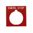 Eaton HT8SP34 HT800 pushbutton legend plate, HT800 series, Watertight and Oiltight Legend Plate, Red, Legend: STOP, Standard