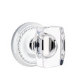 Windsor Crystal Knob with Rope Rosette in Polished Chrome finish