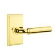 Classic Brass Manning Lever with Rectangular Rosette in Unlacquered Brass