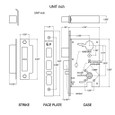 Cal-Royal Cal-Royal NM8070 Heavy Duty Grade 1, Classroom Mortise Lockset NM Series NM8070