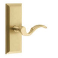 Emtek Emtek 8035 Designer Brass Leverset with Wilshire 7" Non-Keyed Sideplate Lockset, Dummy (Pair) EMTEK-8035-DESIGNER-BRASS-LEVERS