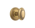 Oval Beaded Egg Brass knob with Rope rosette in French Antique finish