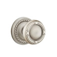 Ribbon & Reed Brass knob with Rope rosette in Pewter finish