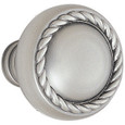 Rope Brass knob in Pewter finish