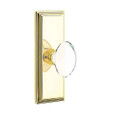 Emtek Emtek 8235 Designer Brass Knobset with Wilshire 7" Non-Keyed Sideplate Lockset, Privacy Set EMTEK-8235-DESIGNER-BRASS-KNOBS