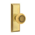 Emtek Emtek 8235 Designer Brass Knobset with Wilshire 7" Non-Keyed Sideplate Lockset, Privacy Set EMTEK-8235-DESIGNER-BRASS-KNOBS