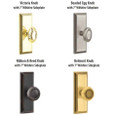 Emtek Emtek 8235 Designer Brass Knobset with Wilshire 7" Non-Keyed Sideplate Lockset, Privacy Set EMTEK-8235-DESIGNER-BRASS-KNOBS