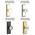 Emtek 8235 Designer Brass Knobset with Wilshire 7" Non-Keyed Sideplate Lockset, Privacy Set