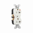 Eaton IG5362W Arrow Hart heavy-duty industrial specification grade duplex receptacle, #14-10 AWG, 20A, Industrial, Flush, 125V, Back and side, White, Brass, High-impact nylon face, Glass-filled nylon base, 5-20R, Duplex, Screw, Nylon