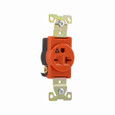 Eaton IG5461RN Arrow Hart extra heavy-duty industrial specification grade single receptacle,#14-10 AWG,20A,Industrial,Flush,250V,Back and side,Orange,Brass,High-impact nylon face,Glass-filled nylon base,6-20R,Single,Screw,Nylon,Core pack