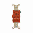 Eaton IG5661RN Arrow Hart extra heavy-duty industrial specification grade single receptacle,#14-10 AWG,15A,Industrial,Flush,250V,Back and side,Orange,Brass,High-impact nylon face,Glass-filled nylon base,6-15R,Single,Screw,Nylon,Core pack