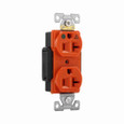 Eaton IG8300RN Arrow Hart heavy-duty hospital grade duplex receptacle, #14-10 AWG, 20A, Healthcare, Flush, 125V, Back and side, Orange, Brass, High-impact nylon face, Glass-filled nylon base, 5-20R, Duplex, Screw, Glass-filled nylon, Core pack