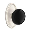 Emtek Emtek Porcelain Knobsets with Classic Brass Rosettes, Ebony Knob, Privacy Set EMTEK-PORCELAIN-CLASSIC-BRASS-KNOBSETS-EBONY-PRIV