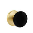 Emtek Emtek Porcelain Knobsets with Classic Brass Rosettes, Ebony Knob, Dummy (Pair) EMTEK-PORCELAIN-CLASSIC-BRASS-KNOBSETS-EBONY-DUMMY