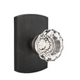 Astoria Clear Crystal knob with #4 Rosette in Medium Bronze