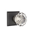 Astoria Clear Crystal knob with #6 Rosette in Flat Black Bronze