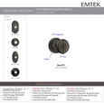 Emtek Emtek Lost Wax Cast Bronze Knobsets - Petal Knob, Privacy Set EMTEK-LOST-WAX-CAST-BRONZE-KNOBSETS-PETAL-PRIVACY
