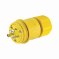 Eaton L1120RWBK Arrow Hart watertight locking receptacle, #14-8 AWG, 20A, Industrial, 250V, Back wiring, Black, Single, Watertight, L11-20, Three-pole, Three-wire, Thermoplastic