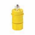 Eaton L2220PW Arrow Hart watertight locking plug, #18-10 AWG, 20A, Industrial, 277/480V, Back wiring, Yellow, Steel, Watertight, L22-20, Four-pole, Five-wire, Santoprene, 0.36 to 0.84 in, IP67